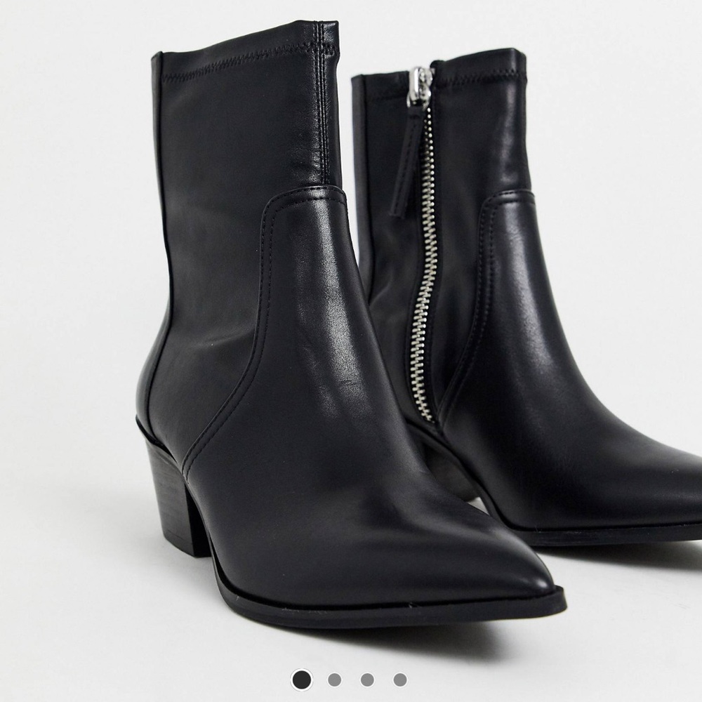 ALDO Batis stretch leather western sock boot, Black, 7.5